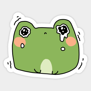 Stressed frog Sticker